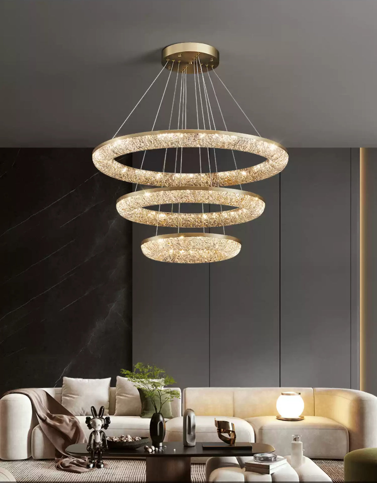 Round Ring Crystal Chandeliers