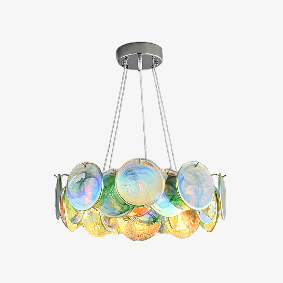 Vistosi Murano Disc Glass Chandelier