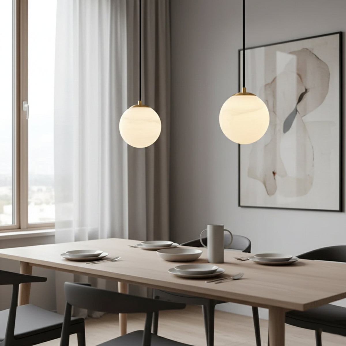 Nordic Simple Marble Spherical Pendant Lamp