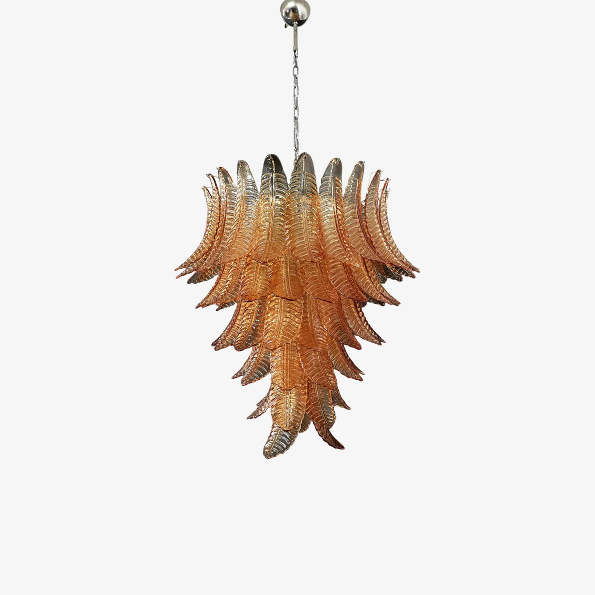 Italian Murano leaf glass chandelier