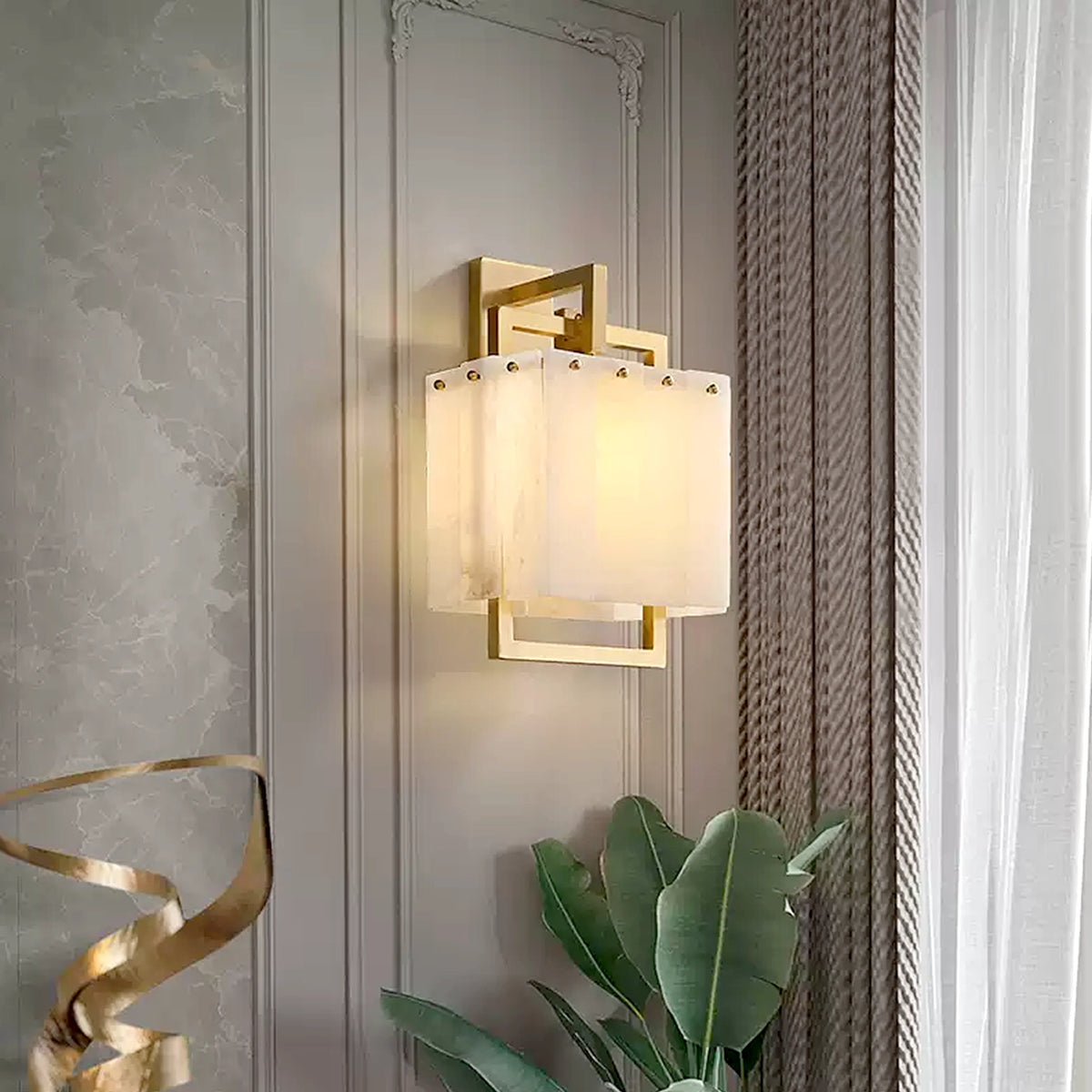 Alabaster All Copper Wall Lamp