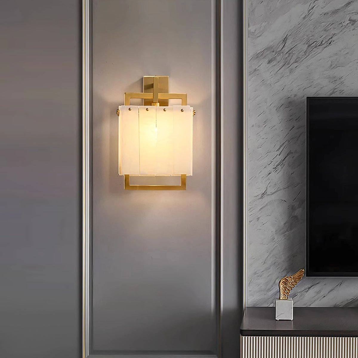 Alabaster All Copper Wall Lamp