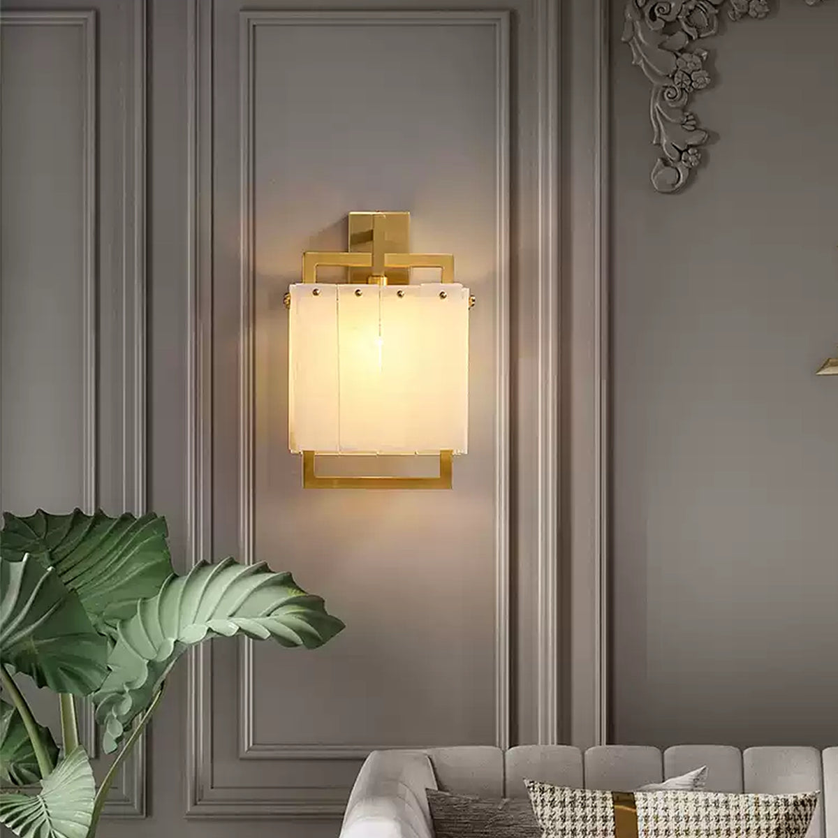 Alabaster All Copper Wall Lamp