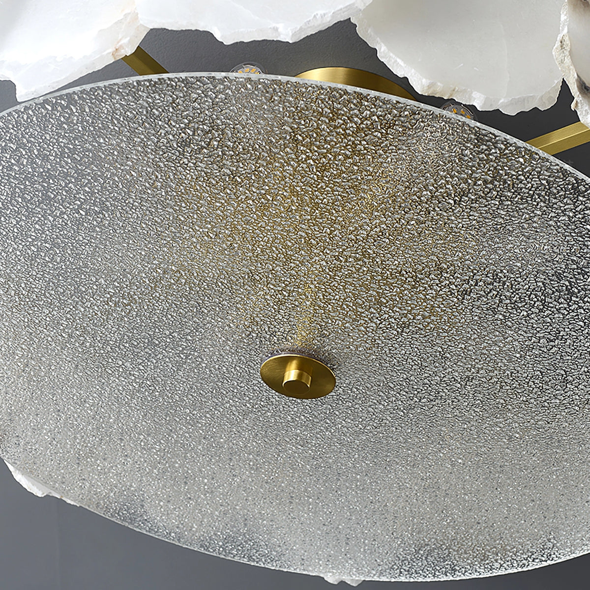 Alabaster Brass Ceiling Light