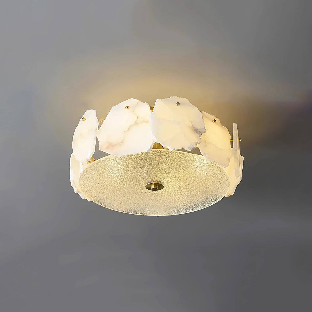 Alabaster Brass Ceiling Light