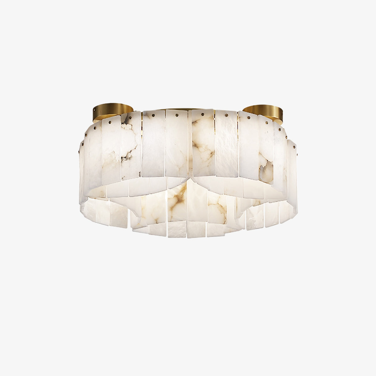 Alabaster Brass Flushmount Ceiling Lamps