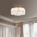 Alabaster Brass Flushmount Ceiling Lamps