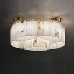 Alabaster Brass Flushmount Ceiling Lamps