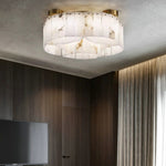 Alabaster Brass Flushmount Ceiling Lamps