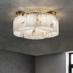 Alabaster Brass Flushmount Ceiling Lamps