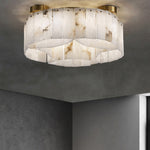 Alabaster Brass Flushmount Ceiling Lamps