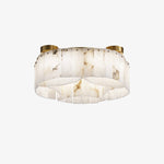 Alabaster Brass Flushmount Ceiling Lamps