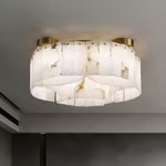 Alabaster Brass Flushmount Ceiling Lamps