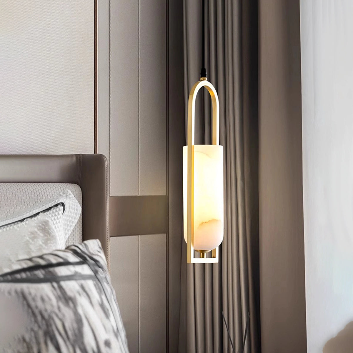 Alabaster Brass Pendant Lamp