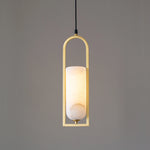 Alabaster Brass Pendant Lamp