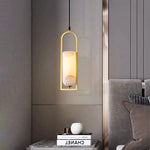 Alabaster Brass Pendant Lamp