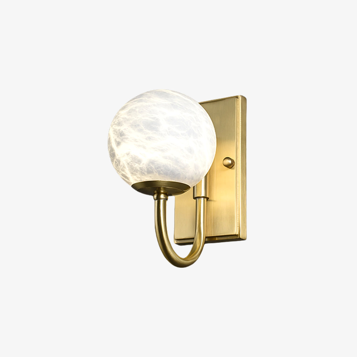 Alabaster Brass Wall Lamp
