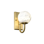 Alabaster Brass Wall Lamp