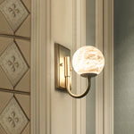 Alabaster Brass Wall Lamp