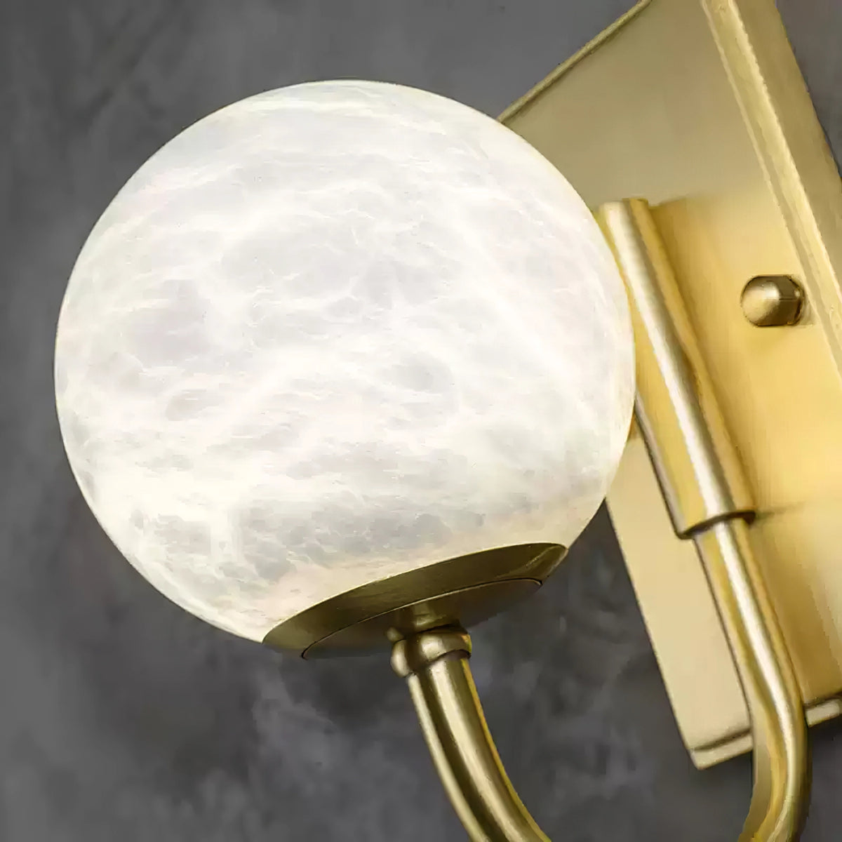 Alabaster Brass Wall Lamp
