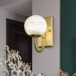 Alabaster Brass Wall Lamp