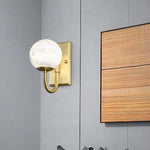 Alabaster Brass Wall Lamp