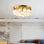 Alabaster Bubble Globe Ceiling Light