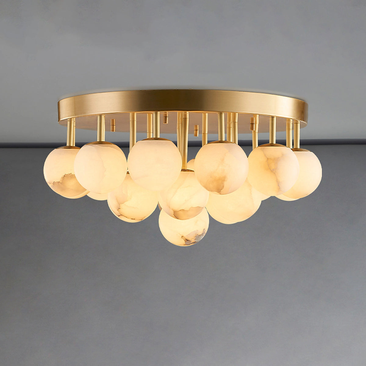 Alabaster Bubble Globe Ceiling Light
