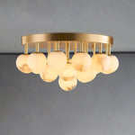 Alabaster Bubble Globe Ceiling Light