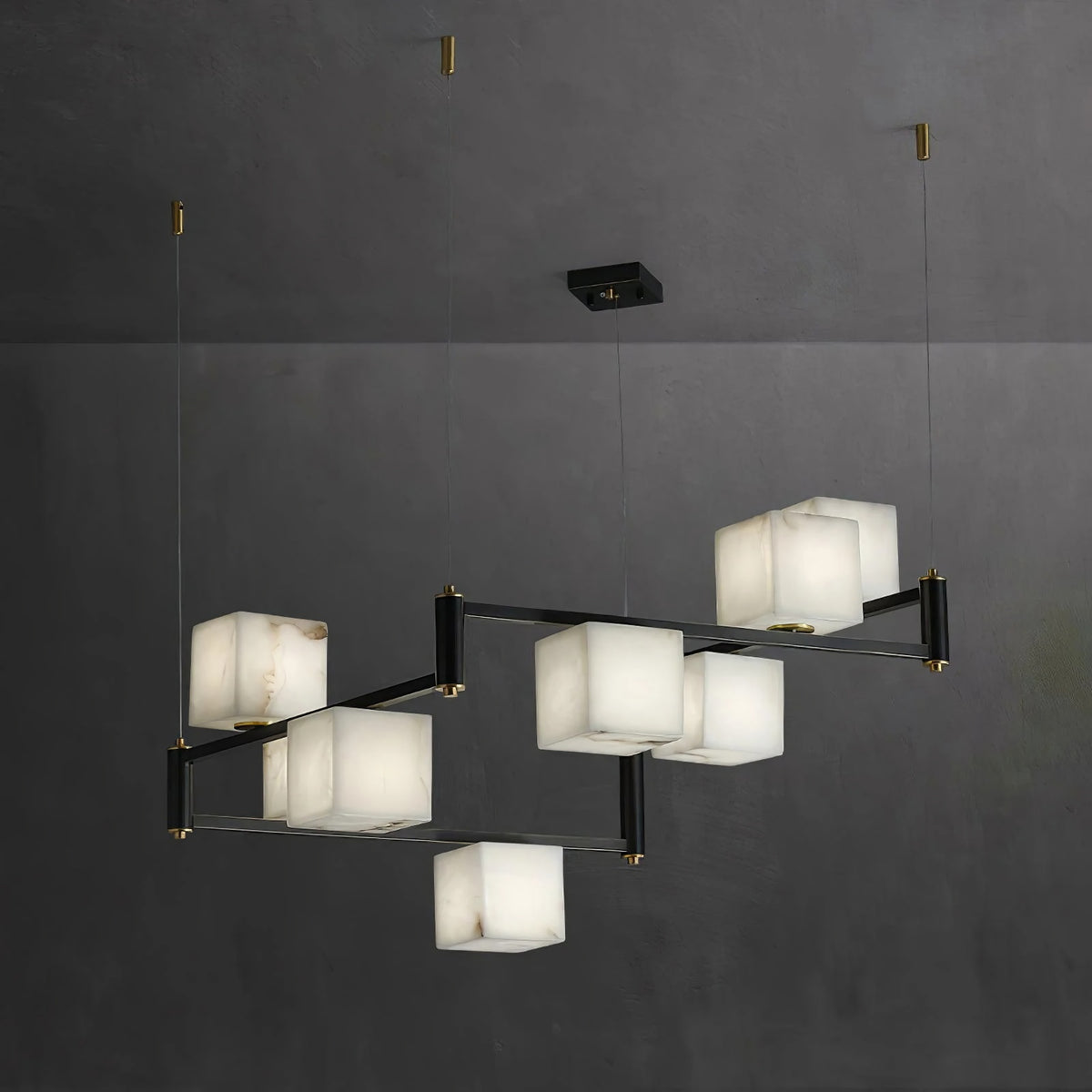 Alabaster Cubic Dining Pendant Chandelier