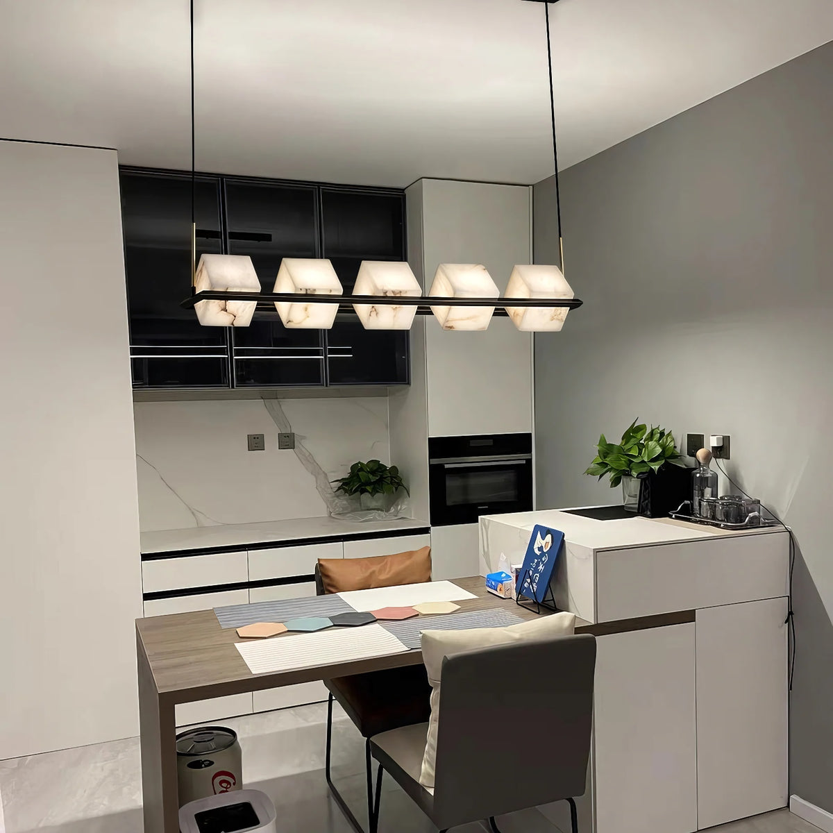 Alabaster Cubic Dining Pendant Chandelier
