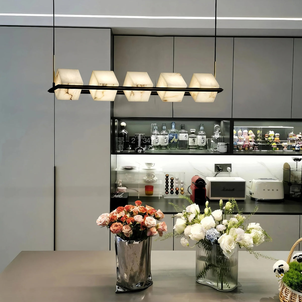 Alabaster Cubic Dining Pendant Chandelier