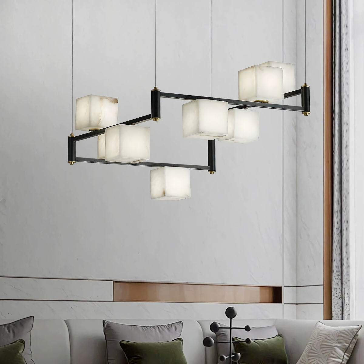 Alabaster Cubic Dining Pendant Chandelier