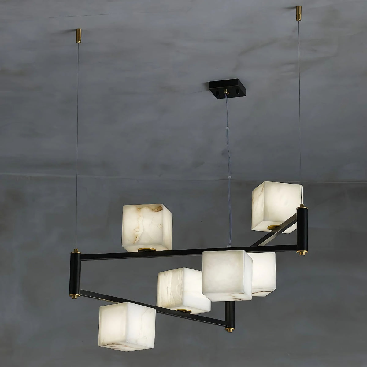 Alabaster Cubic Dining Pendant Chandelier
