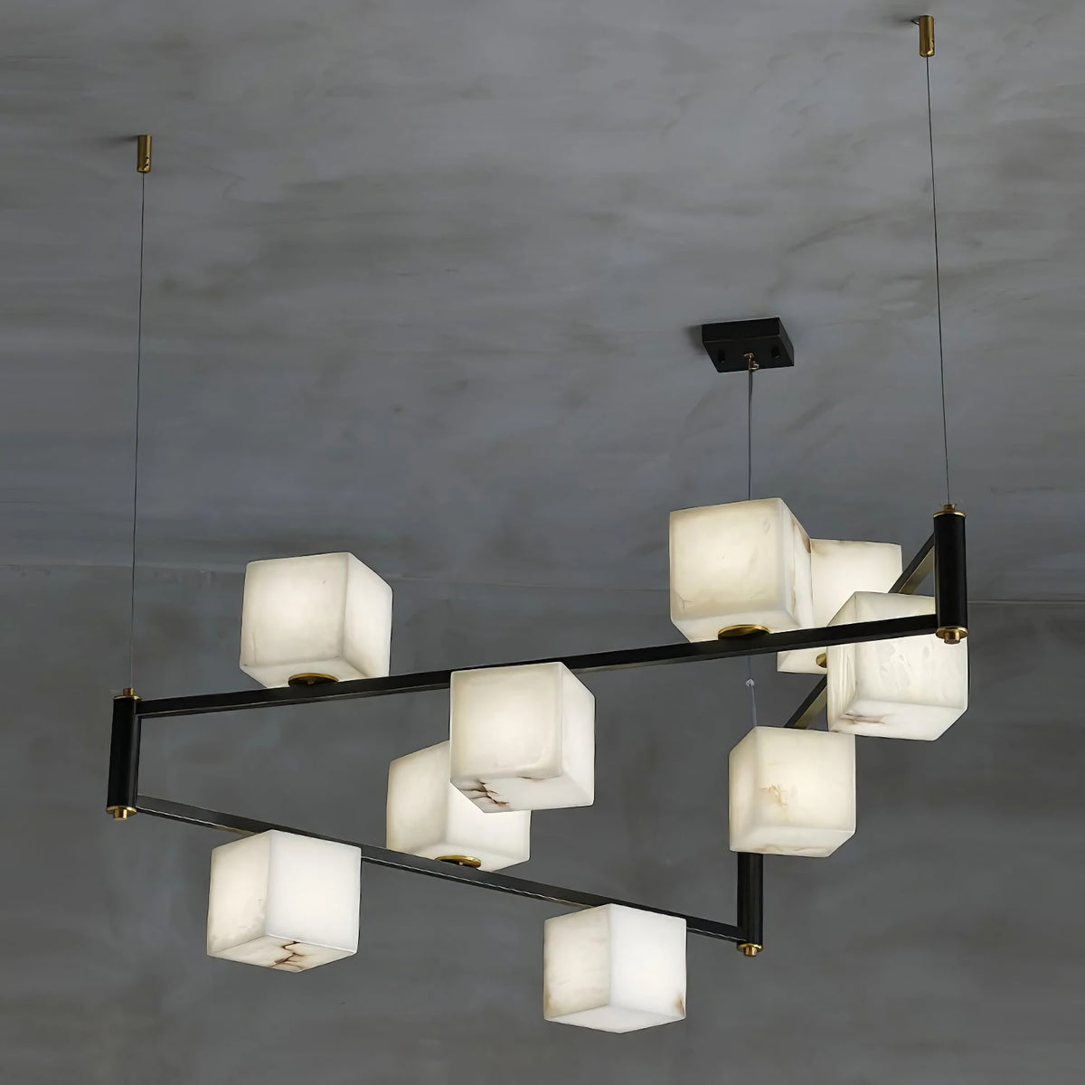 Alabaster Cubic Dining Pendant Chandelier