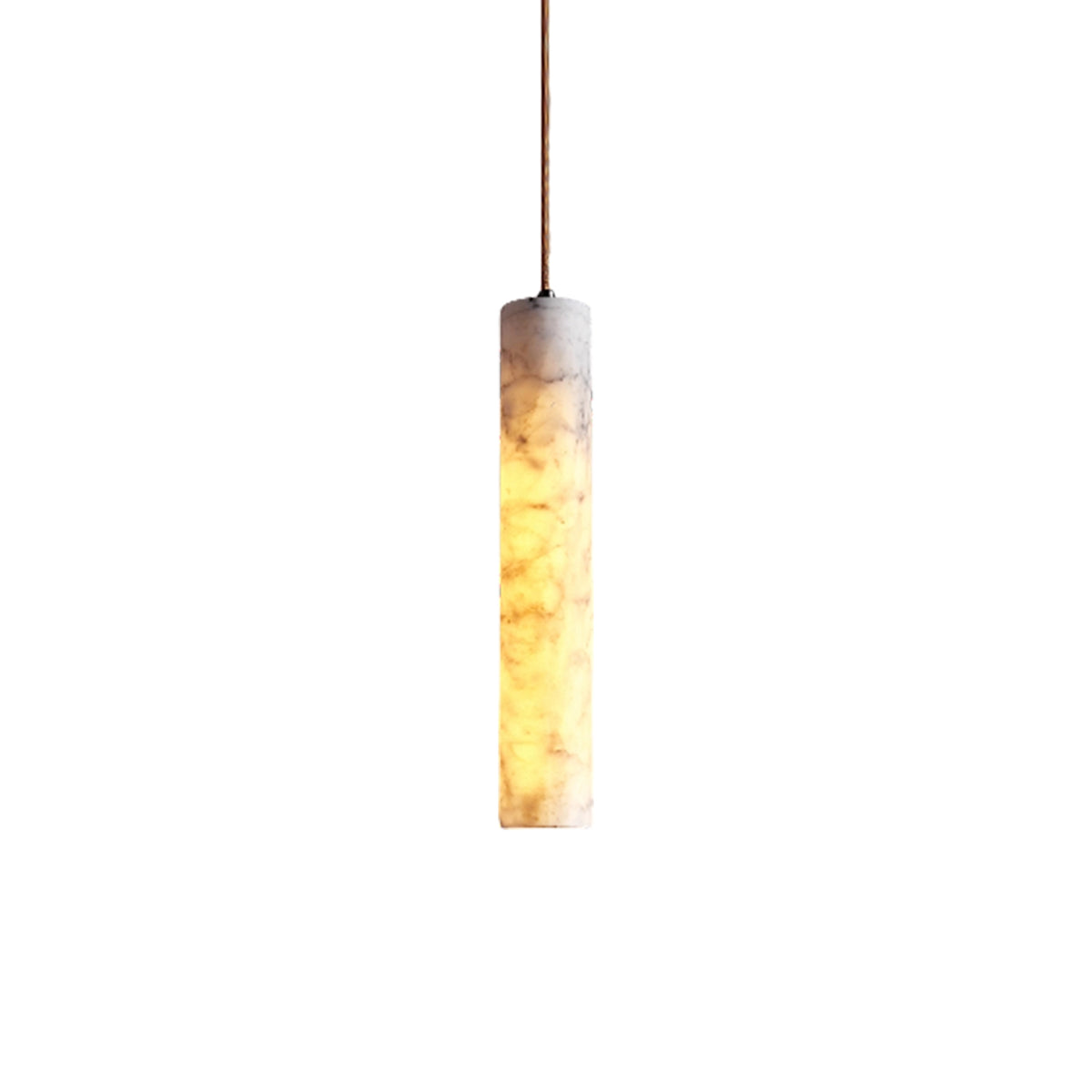 Alabaster Cylindrical Pendant Lamp