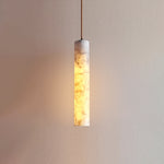 Alabaster Cylindrical Pendant Lamp