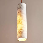 Alabaster Cylindrical Pendant Lamp