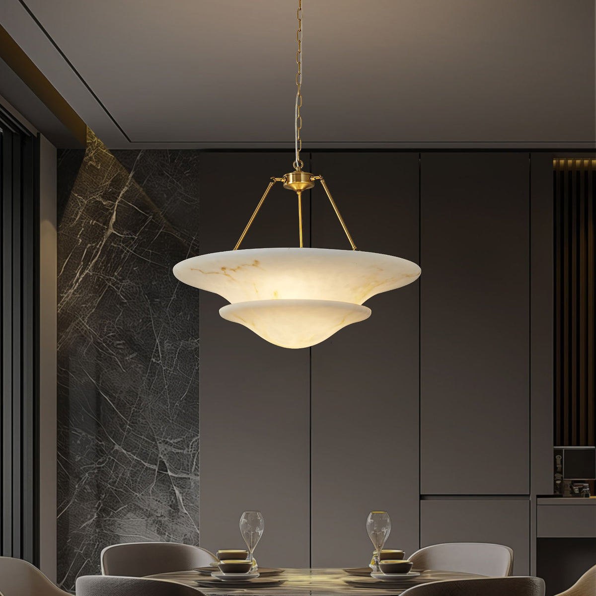 Double-Tier Inverted Bowl Chandelier