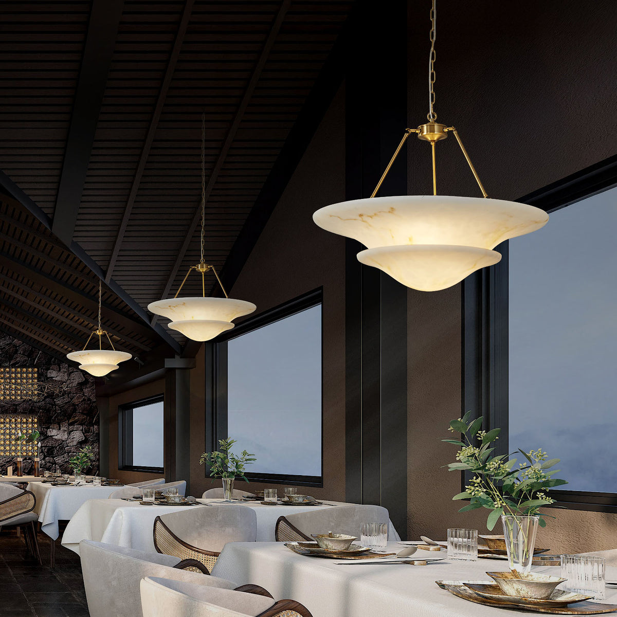 Double-Tier Inverted Bowl Chandelier