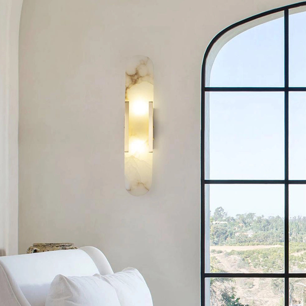 Alabaster Elongated Wall Lamp