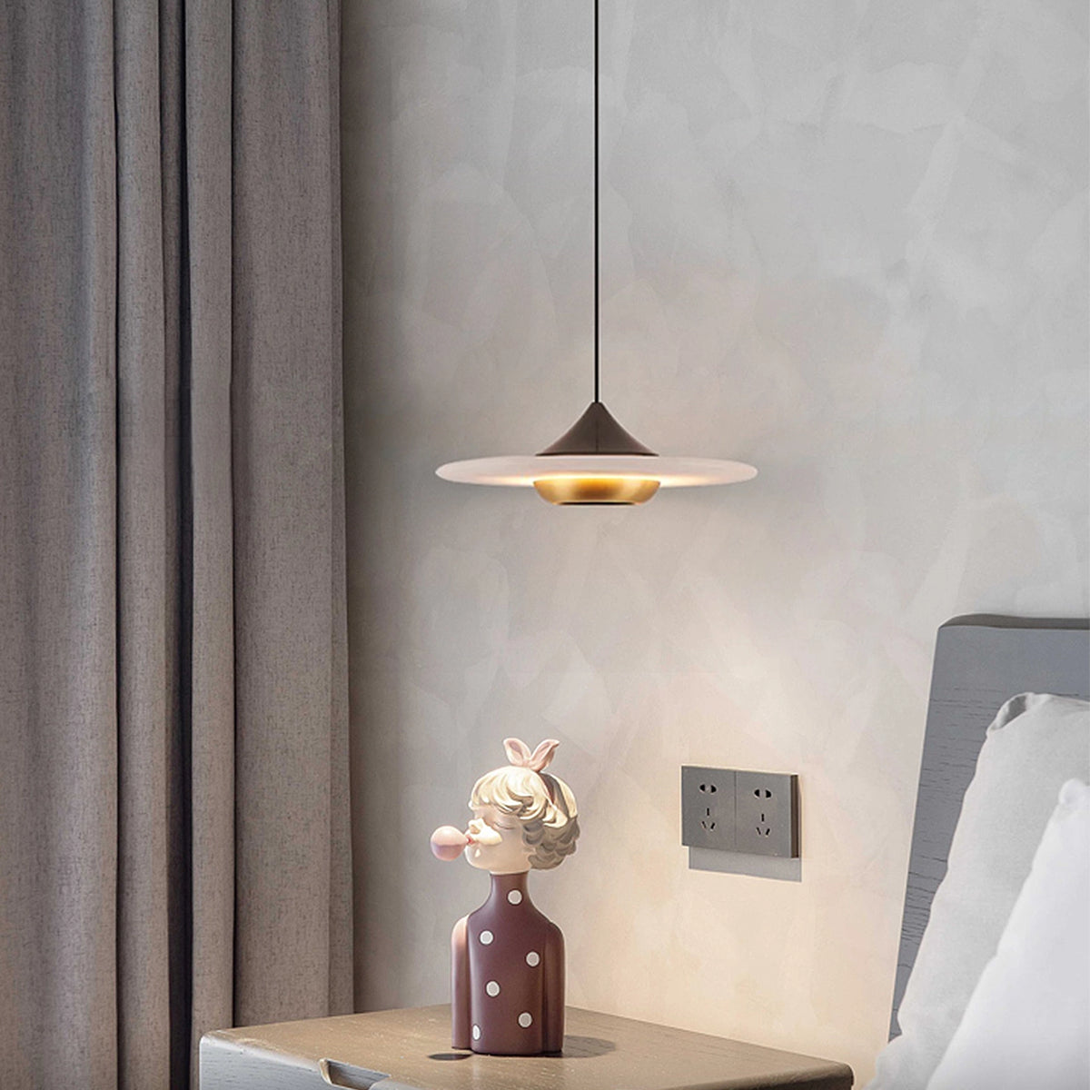 Alabaster Flying Saucer Pendant Lamp