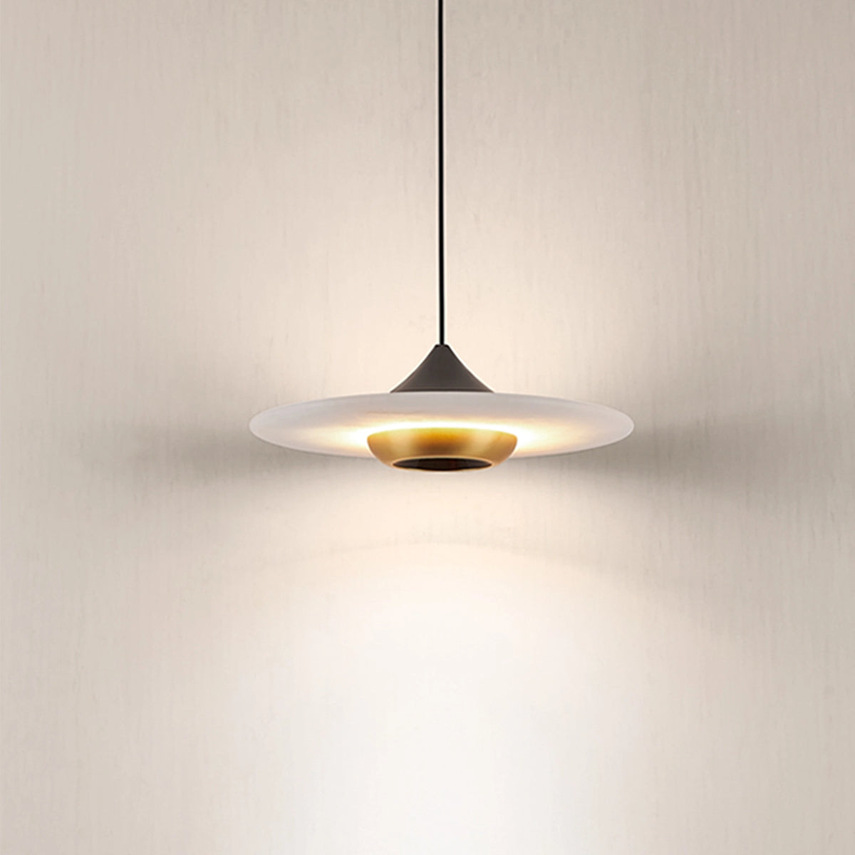Alabaster Flying Saucer Pendant Lamp