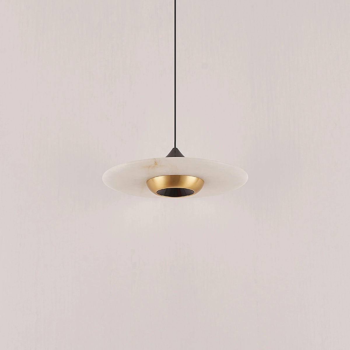 Alabaster Flying Saucer Pendant Lamp