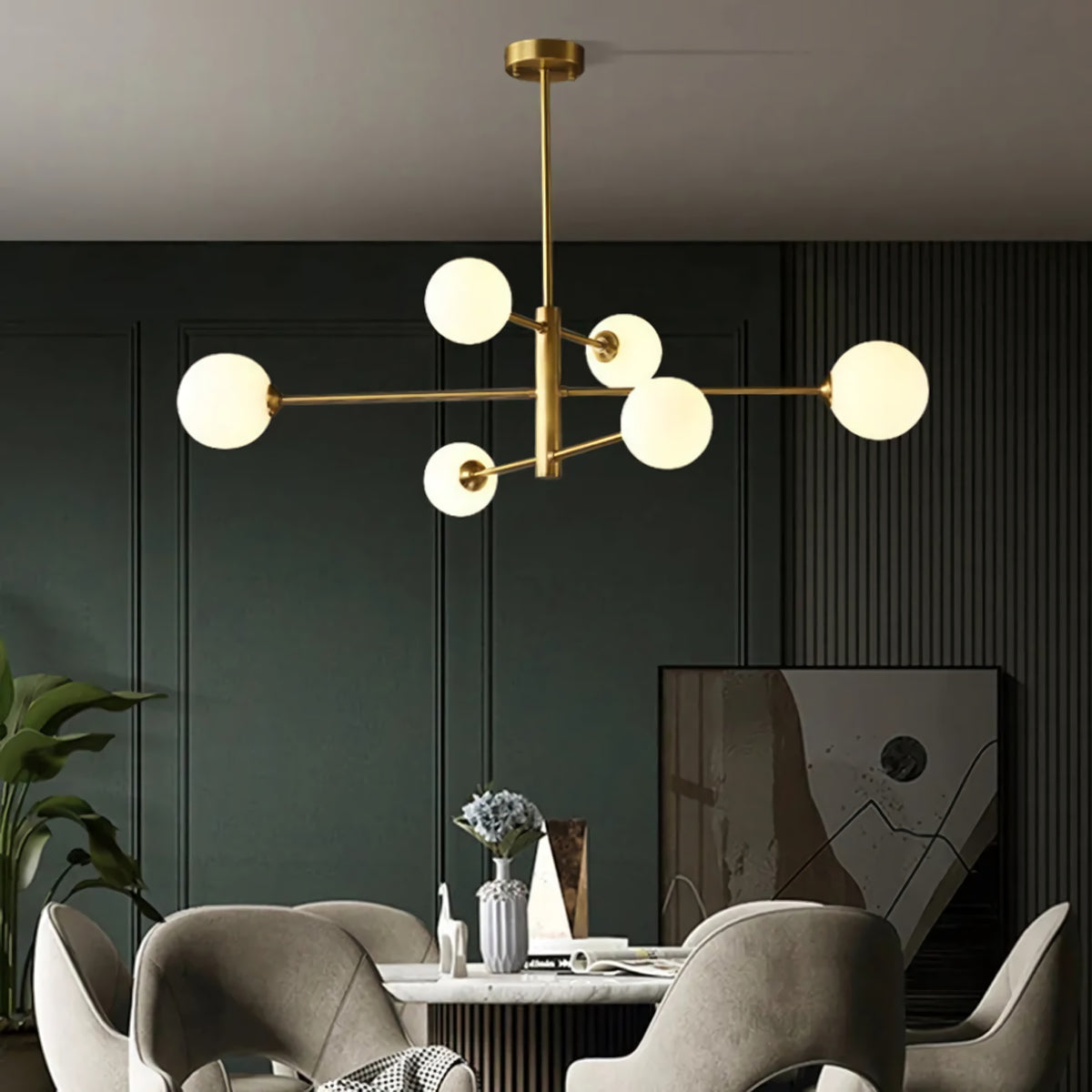 Alabaster Globe Branch Chandelier