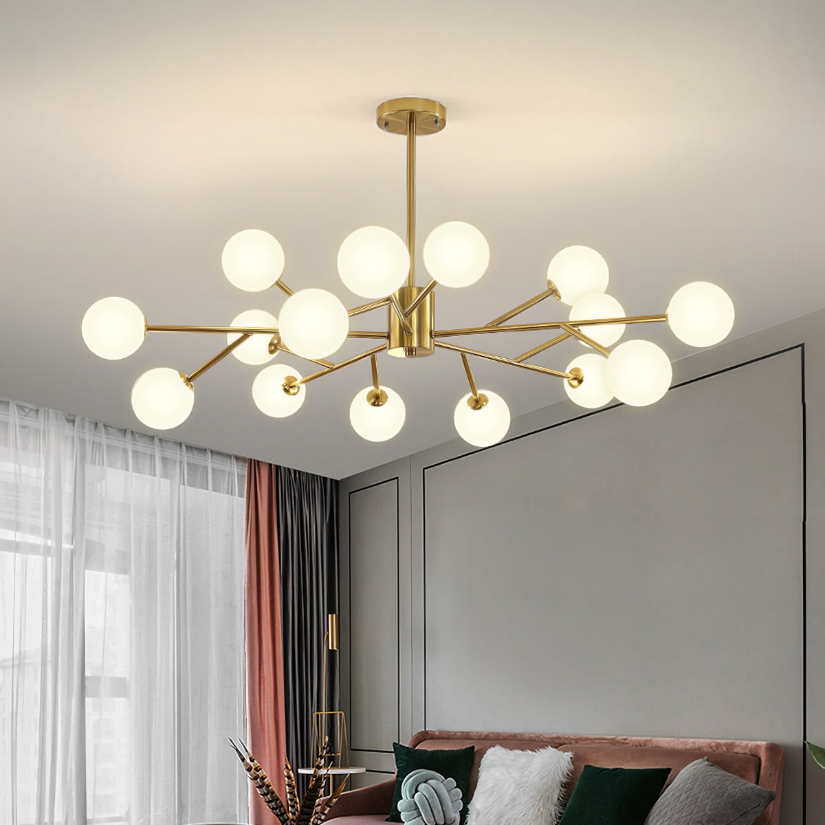 Alabaster Globe Branch Chandelier