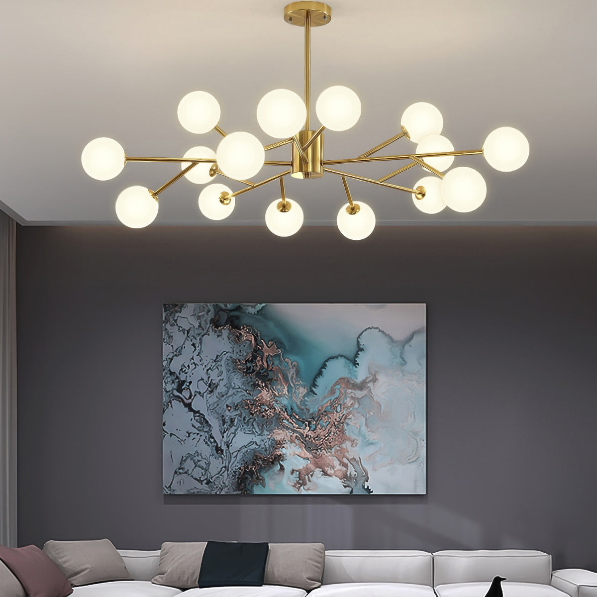 Alabaster Globe Branch Chandelier