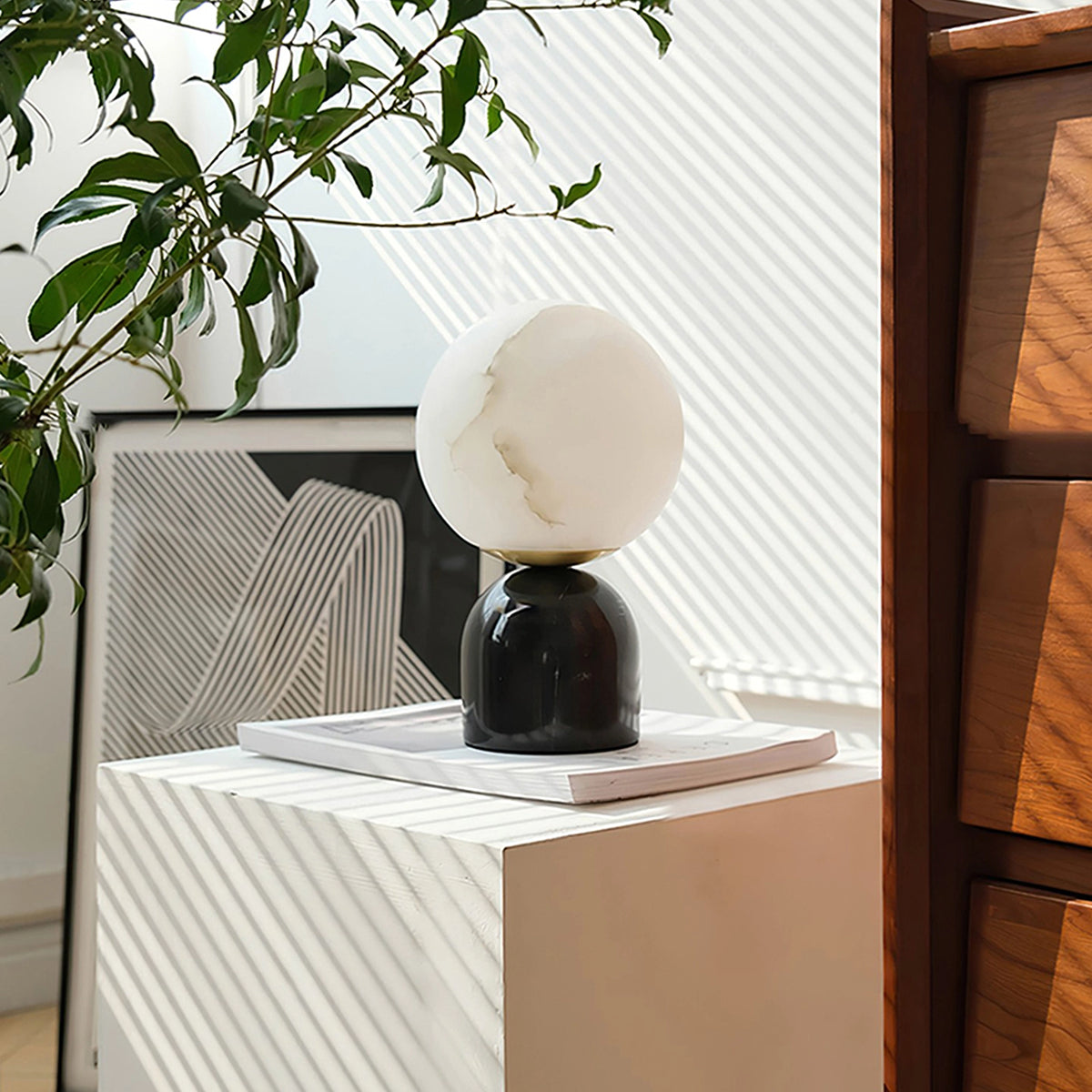 Alabaster Globe Table Lamp