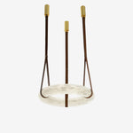 Alabaster Hoop Leather Chandelier