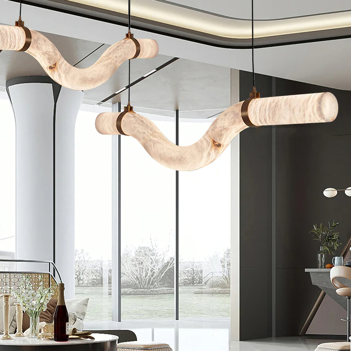 Alabaster Infinity Pendant Lamps
